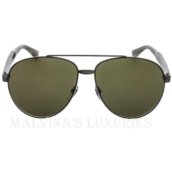 GUCCI AVIATOR SUNGLASSES GG 0054S PILOT FULL RIM GREEN LENS - Picture 4 of 5